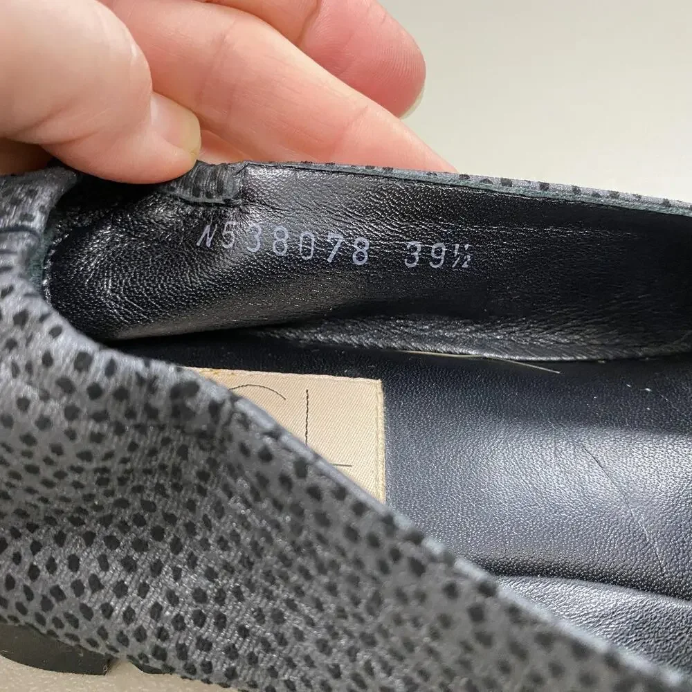 AGL Pointer Loafer Womens 9 39.5 Gray Black Slip On Shoes‎ Flats Italy Luxury